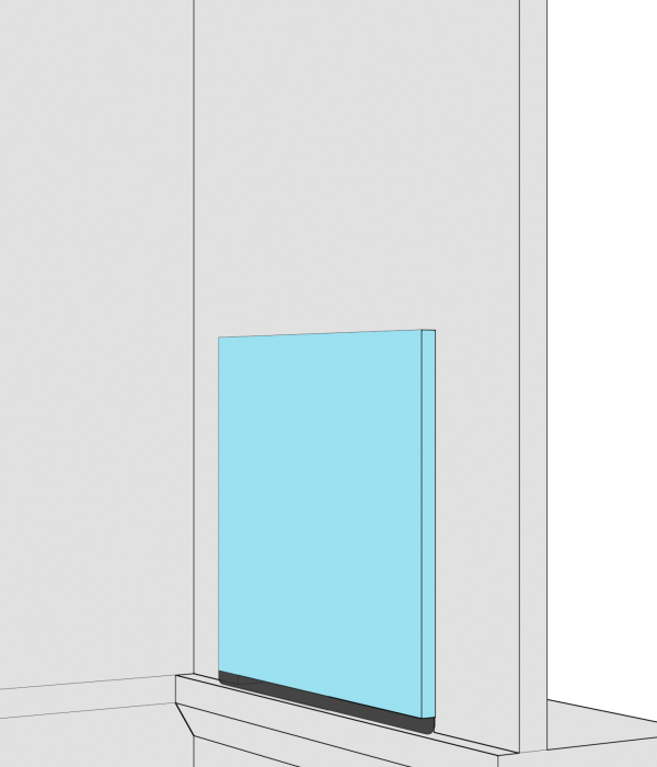 Schema einer geschlossenen, einteiligen Peelle-Schachttür