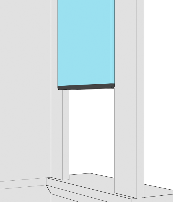 Schema einer offenstehenden einteiligen Peelle-Schachttür