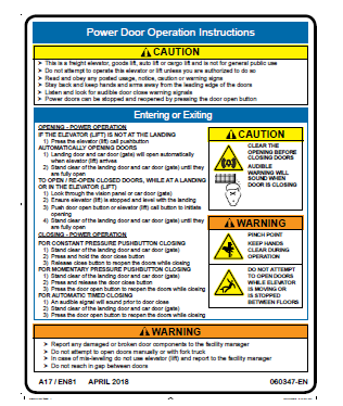 Picture of a safety operation label